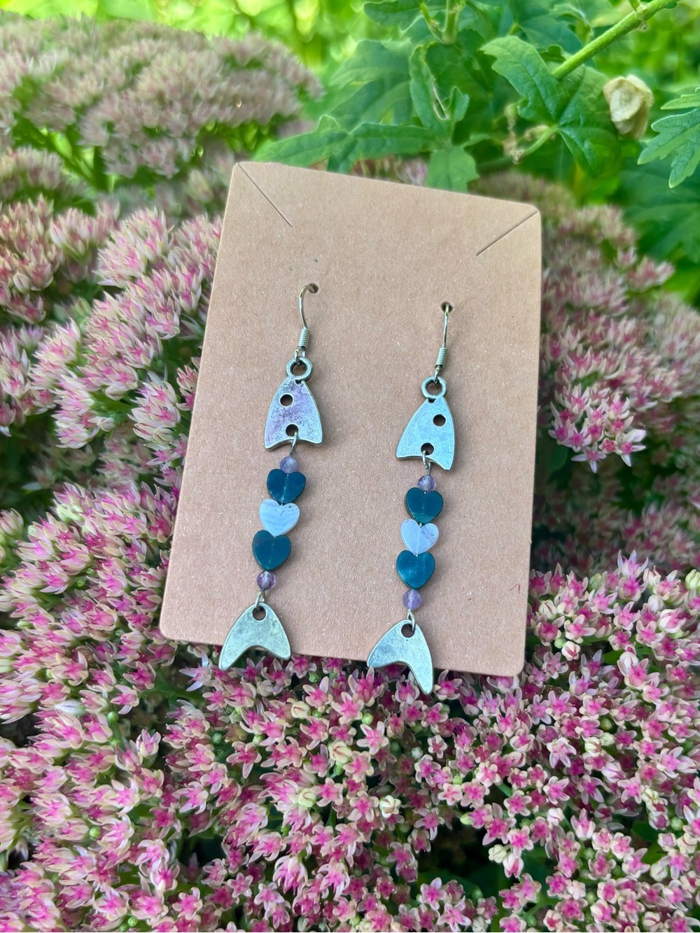 Gemstone fish earrings.